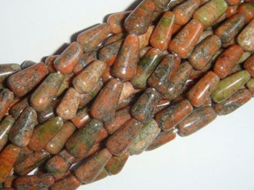 Unakite Top Drill Drop Beads