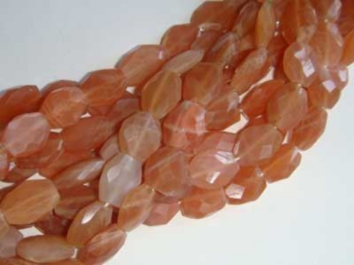 Peach moon stone Faceted Oval
