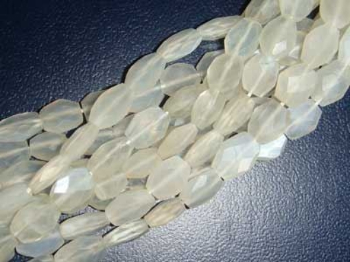 White Moonstone Faceted Oval