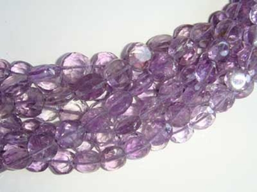 Amethyst Flat Faceted Coin