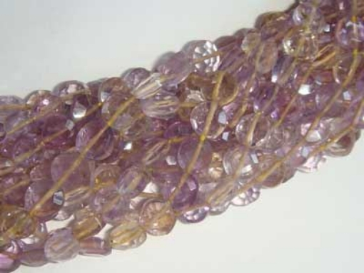 Ametrine Flat Faceted Coin