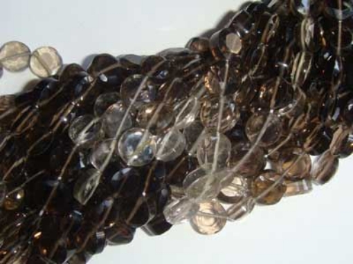 Shaded Smoky Flat Faceted Coin