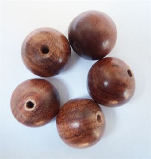 Rose Wood Beads 17mm