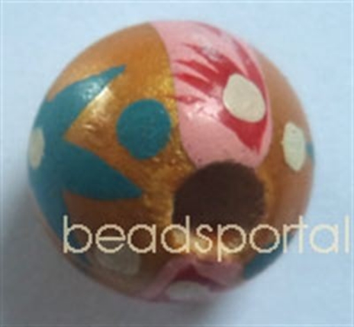  Wooden Painted Beads