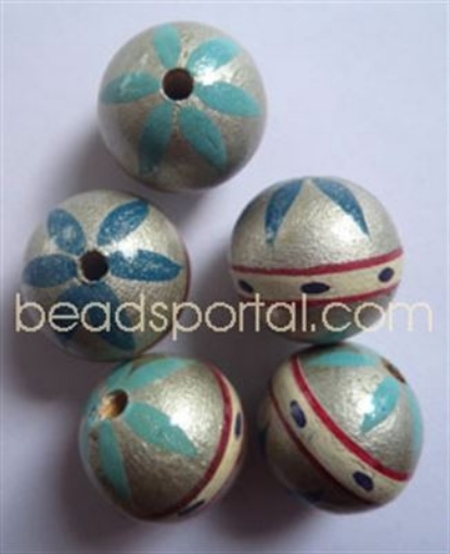 Wooden Painted Beads