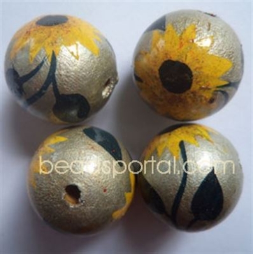  Wooden Painted Beads