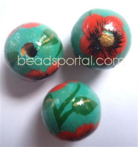 Wooden Painted Beads