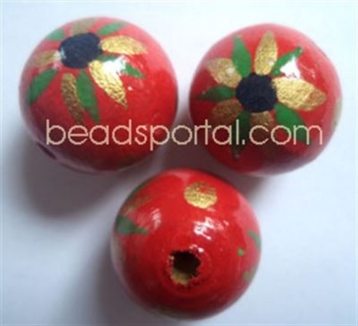 Wooden Painted Beads