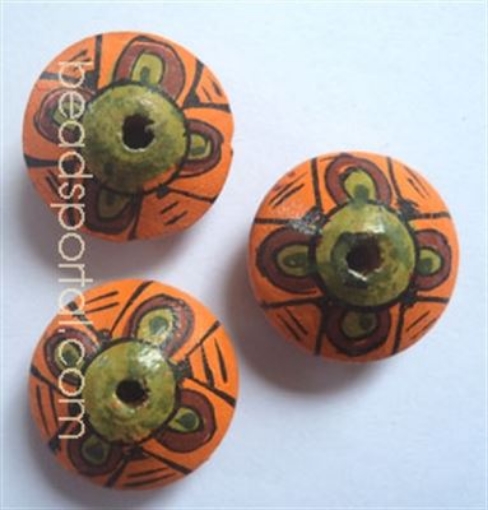  Wooden Painted Beads