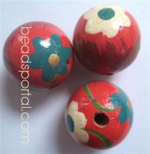 Wooden Painted Beads