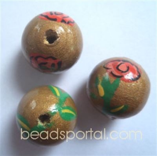 Wooden Painted Beads