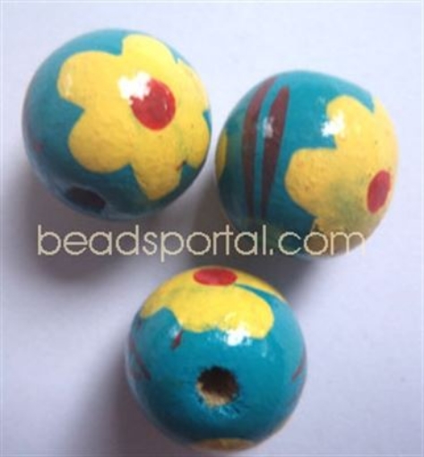 Wooden Painted Beads