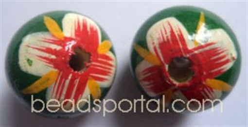  Wooden Painted Beads