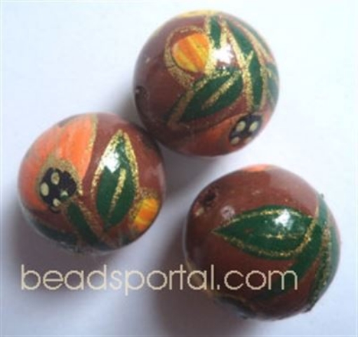  Wooden Painted Beads