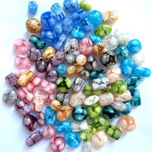 Lampwork Marble Chips Mix Glass Beads