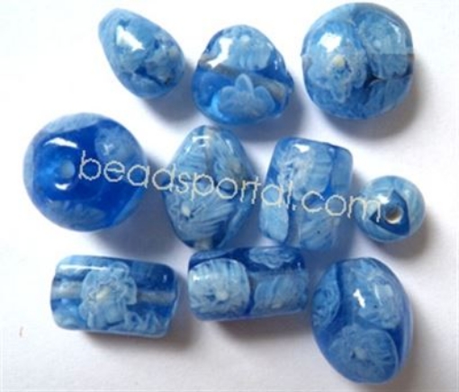 Lampwork Marble Chips Mix Glass Beads