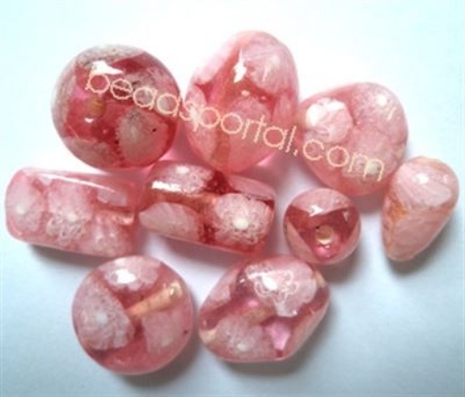 Lampwork Marble Chips Mix Glass Beads