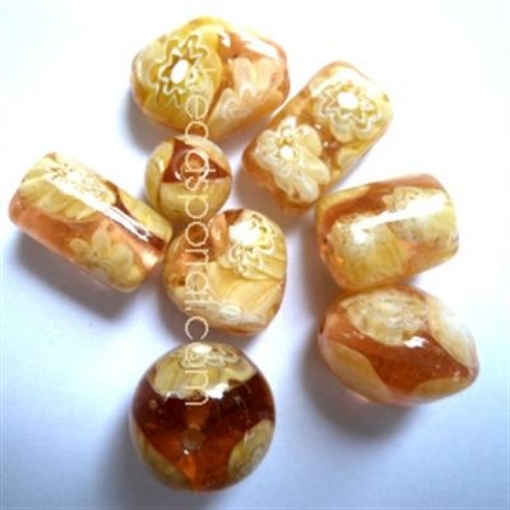 Lampwork Marble Chips Mix Glass Beads