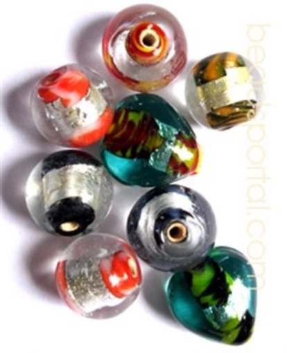 Lampwork Marble Chips Mix Glass Beads