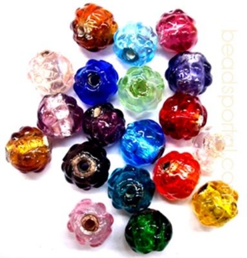 Lampwork Silver Foil Beads.