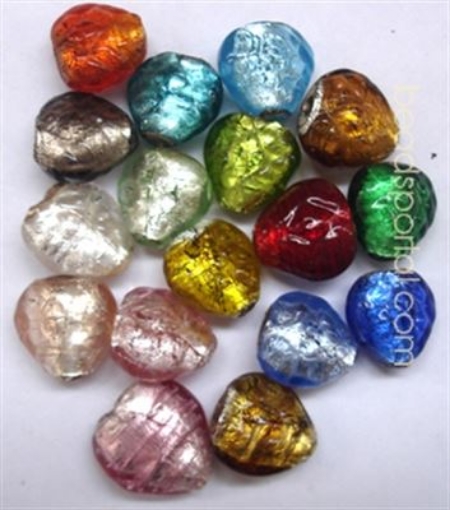 Lampwork Silver Foil Beads.