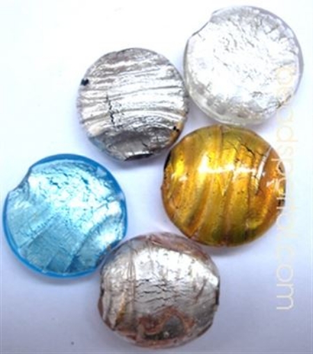 Lampwork Silver Foil Beads.