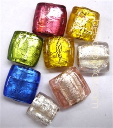 Lampwork Silver Foil Beads.