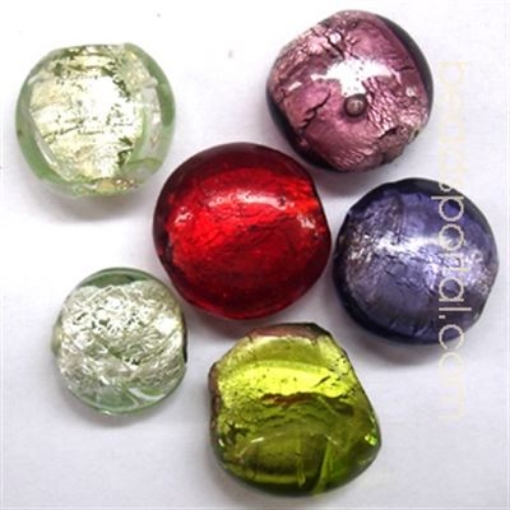 Lampwork Silver Foil Beads.