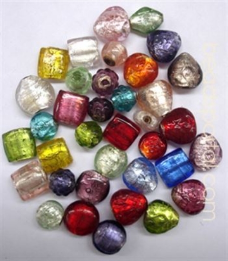 Lampwork Silver Foil Beads.