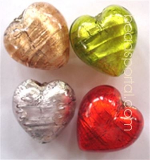 Lampwork Silver Foil Beads.