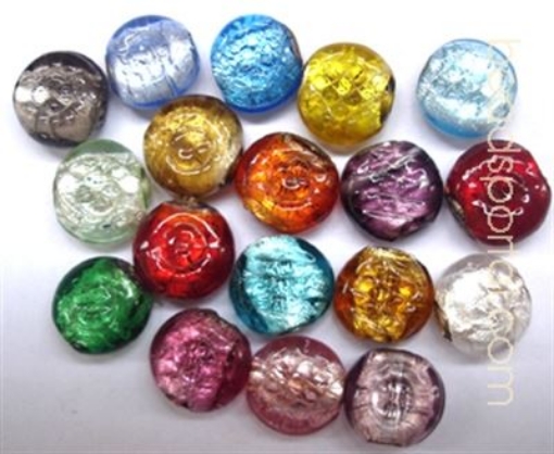 Lampwork Silver Foil Beads.