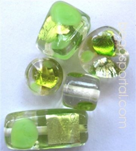 Lampwork Silver Foil Beads.