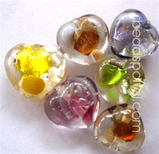 Lampwork Silver Foil Beads.