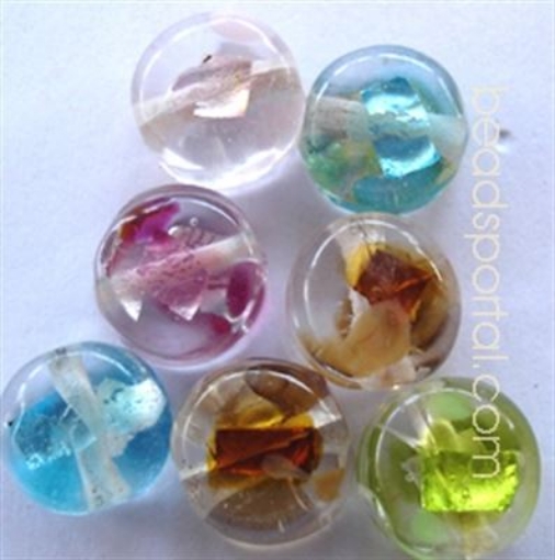 Lampwork Silver Foil Beads.