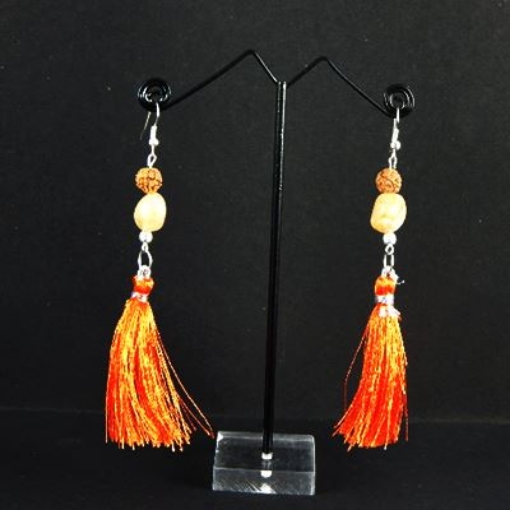 Rudraksha & Gem Stone Beads Earrings