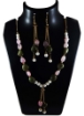 Rose Quartz & Green Aventurine Tumbles Necklace & Earrings Set