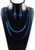 2 Line Gemstone Beads Necklace & Earrings Set