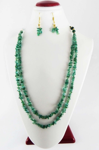 Green Aventurine Chips Necklace & Earrings Set