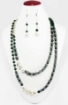 Green Aventurine Gemstone Beads & Metal Beads Necklace Set