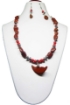 Red Jasper Tumble & Red Coral Gemstone Beads Necklace