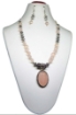 Rose Quartz Heart Shape Gemstone Beads Necklace Set