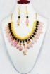 Yellow Aventurine and Black Stone Gemstone Beads & Rose Quartz Tumble Necklace