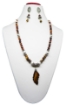 Tiger's Eye Gemstone Beads with Pendant Necklace Set