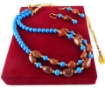 Turquoise Gemstone Beads and Red Jasper Tumble Necklace Set