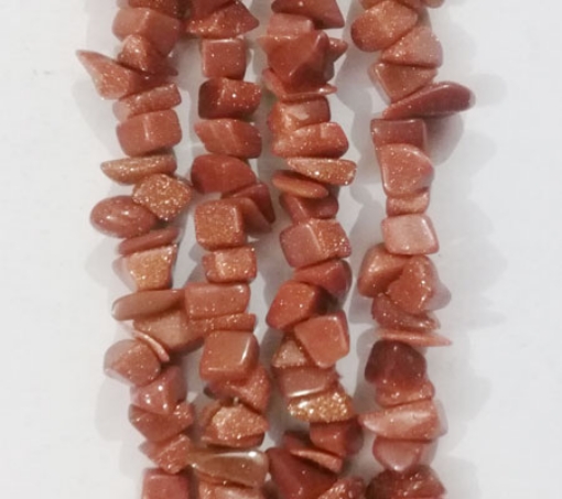 Brown Goldstone chips beads