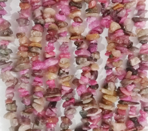 Pink Tourmaline chips beads