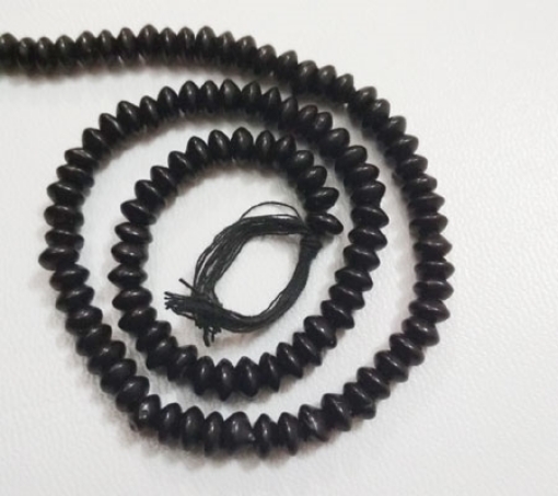 Black Stone rondelle beads