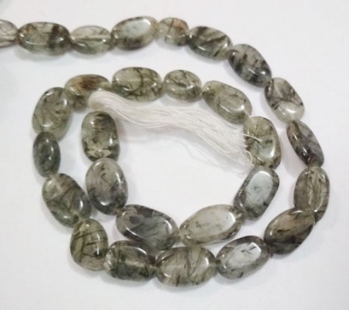 Black Rutile Oval Beads