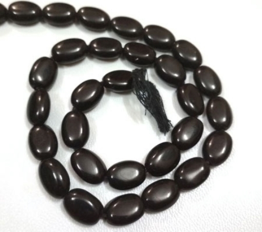 Black Stone Oval Beads