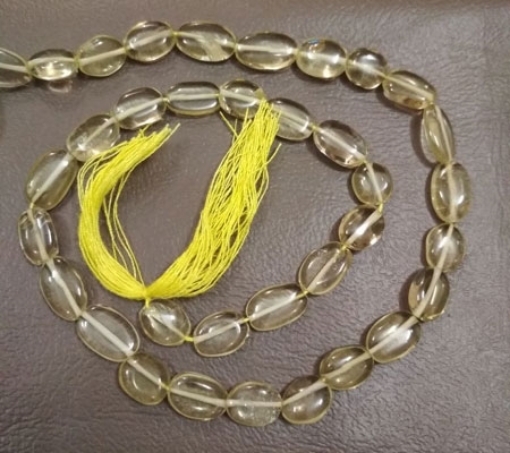 Lemon Quartz Oval Beads